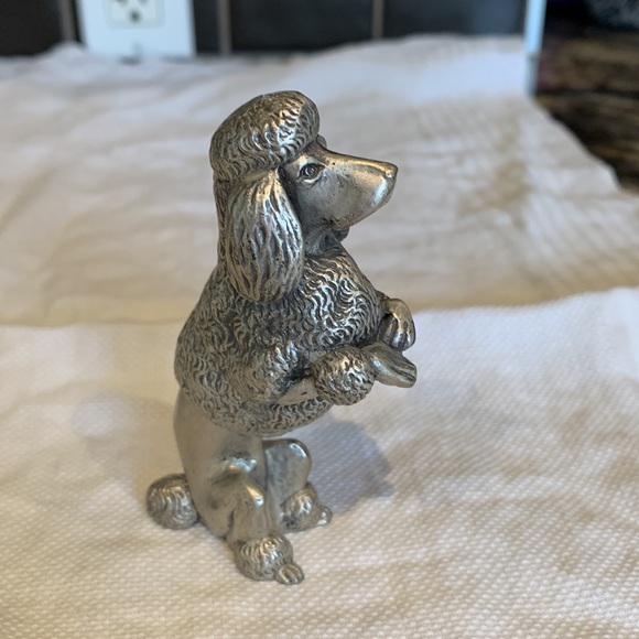 3 Poodle ornaments. Very old. Black handmade ceramic and heavy metal silver dog. - Picture 8 of 13